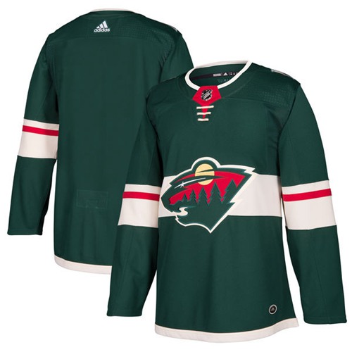 Adidas Wild Blank Green Home Authentic Stitched NHL Jersey - Click Image to Close